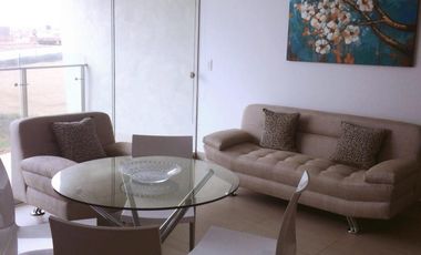 Alquiler de Departamento Amoblado con Vista Lateral al Mar Condominio Ocean Reef, San Bartolo, 55m2