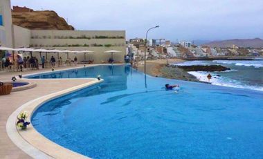 Alquiler de Departamento Amoblado con Vista Lateral al Mar Condominio Ocean Reef, San Bartolo, 55m2