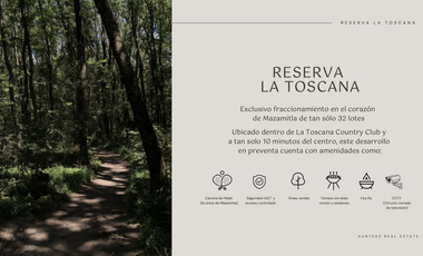 TERRENOS EN PREVENTA EN MAZAMITLA dentro de la Toscana