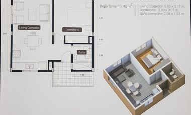 Departamento 2 ambientes Venta Solares Moreno