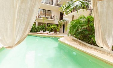 VENTA REMATE DEPARTAMENTO 1 RECAMARA SASKAB TULUM REGIÓN 15  ESCRITURA INMEDIATA