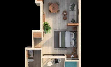 DEPARTAMENTO EN VENTA DE 1 HABITACION CON VISTA AL MAR