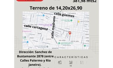 venta de Terreno en calle Sánchez de Bustamante