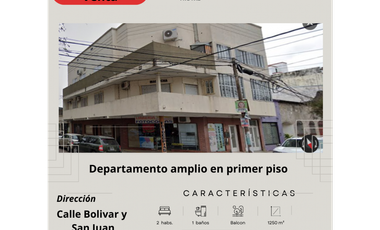Departamento céntrico en venta, Bolivar y San Juan