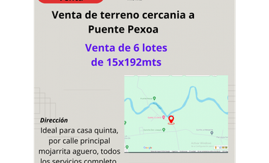 Vendo Terrenos en Cercanías a Puente Pexoa