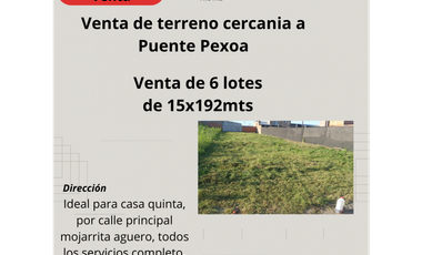 Vendo Terrenos en Cercanías a Puente Pexoa