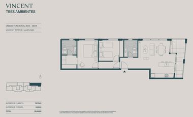 Vincent Tower 3 amb, piso 9, lanzamiento Exclusivo con financiación propia en Vicente Lopez