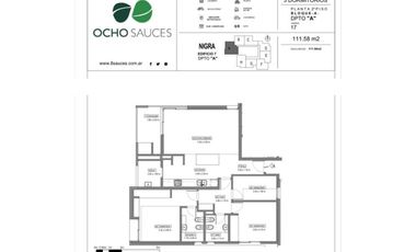Departamento en  venta de 3 Dormitorios con Cochera. Funes Ocho Sauces