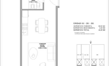 Departamento 2 ambientes en venta en Lomas de Zamora Este