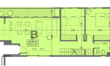 Penthouse tres ambientes a la Venta con terraza privada en el Centro de Wilde