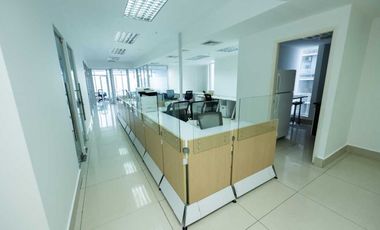 OFICINA EN AVENIDA BALBOA TORRE BICSA CON DIVISIONES AMOBLADA 199M2
