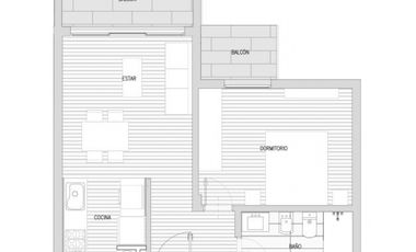 Departamento de dos ambientes a la venta en Las Moras II