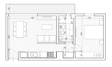 departamento 2 ambientes en venta en dr real 888