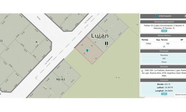 terreno en venta en lujan con fondo a espacio verde