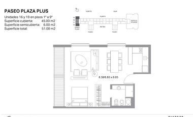 Loft en alquiler con vista al puerto y plaza. Distrito Quartier, Retiro.