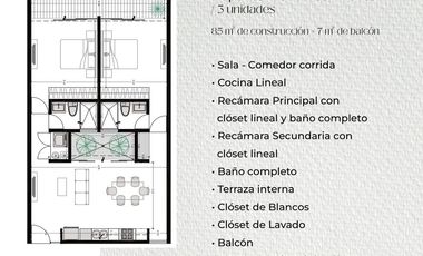 Departamento en renta amueblado equipado  Temozón Norte