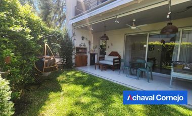 Departamento PB - 3 dormitorios   escritorio con jardín