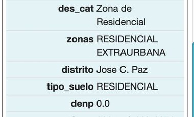 TERRENO 1000M2 A METROS DE RUTA 8 EN JOSE C PAZ