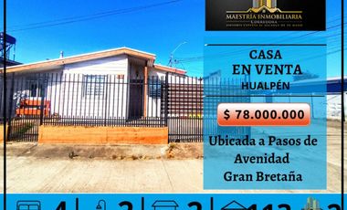 Casa en venta c/ estacionamiento en Hualpén