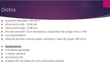 NAVE INDUSTRIAL EN RENTA: KIMEX PARK (936 m²) (P)