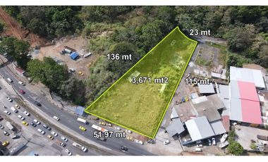 Se Alquila o Vende Terreno de 3,671m2 frente a entrada de La Cabima