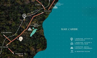 Terreno en Tulum reserva Sian Kaan cerca de ruinas de Muyil y tren Maya