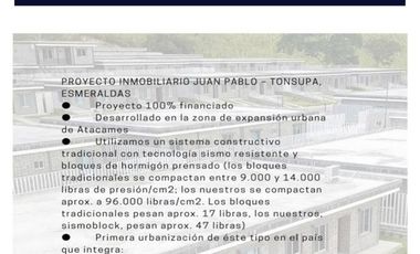 OPORTUNIDAD Casa Urb. Juan Pablo Atacames