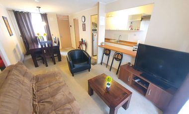 Depto 3d+1b Con Patio, Amoblado Y Estacionamiento.