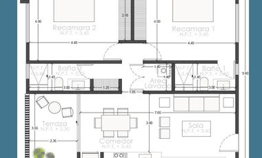 Departamento en renta  amueblado Alua Temozón