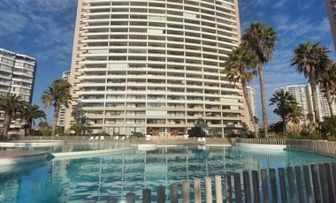 Departamento amoblado, gasto común incluido con increíble vista en Jardin del Mar