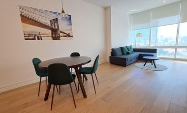 Loft en Mitikah piso 17 amueblado listo para habitar, fresco 1 estacionamiento