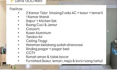 DISEWAKAN RUMAH SURYA BREEZE BUDURAN FURNISH