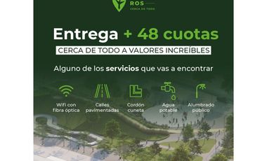 Terreno de 557 m2 en Fincas Ros. Viví cerca de Funes sin pagar de mas.
