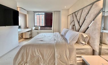 Apartamento para la renta amoblada en el Poblado, loma Televid piso 23