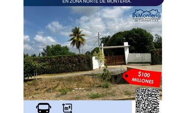 VENTA DE LOTE EN ZONA NORTE DE MONTERIA.
