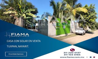 CASA CON SOLAR EN ZONA URBANIZADA, TUXPAN, NAYARIT.