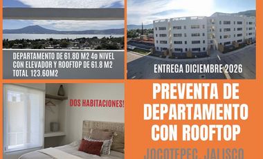 DEPARTAMENTO EN VENTA 4o NIVEL EN JOCOTEPEC CON ROOF TOP PRIVADO