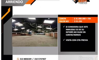 ARRIENDO BODEGA DE 1.460 M2 EN  PALOQUEMAO