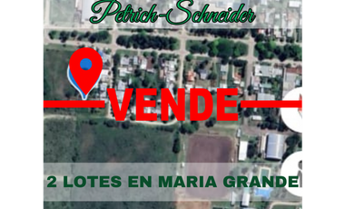 Se venden 2 lotes en Maria Grande, Entre Ríos.