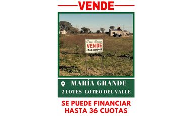 Se vende 2 lotes en María Grande