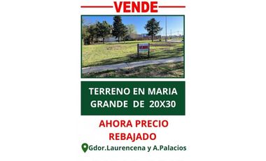 Terreno en venta en María Grande, Paraná