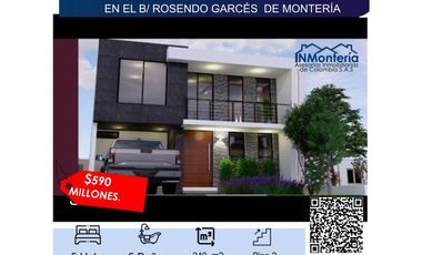 VENTA DE CASA EN EL BARRIO ROSENDO GARCES DE MONTERIA.