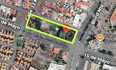 Terreno en renta ¡FRANQUICIAS! esquina, Blvd Norte, zona Plaza San Pedro, Puebla