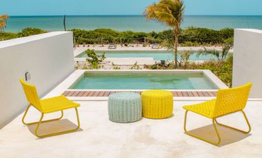 Departamento en venta frente al mar en Marina Kinuh, Telchac