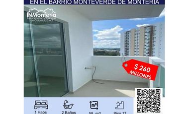 VENTA DE APARTAESTUDIO EN EL BARRIO MONTEVERDE DE MONTERIA.