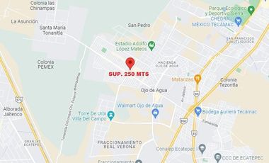 CASA EN  VENTA  JARDÍNES OJO DE AGUA, EDO MEX, TECAMAC SUP.  250 MTS