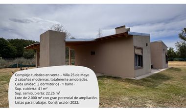 Cabañas en Venta – 2 Dormitorios – Villa 25 de Mayo, San Rafael
