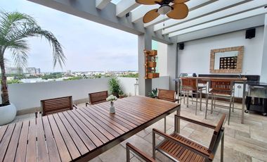 Penthouse Amoblado en venta-4 dormitorios-Mocolí Golf, Samborondón