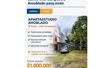 Alquilo apartaestudio  Tuluá barrio villa campestre Amoblado parq.moto