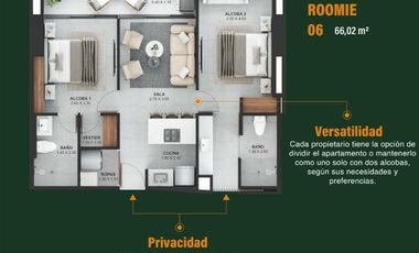 VENTA APARTAMENTO PARA INVERSION RENTA COLIVING SABANETA DESDE 55M2